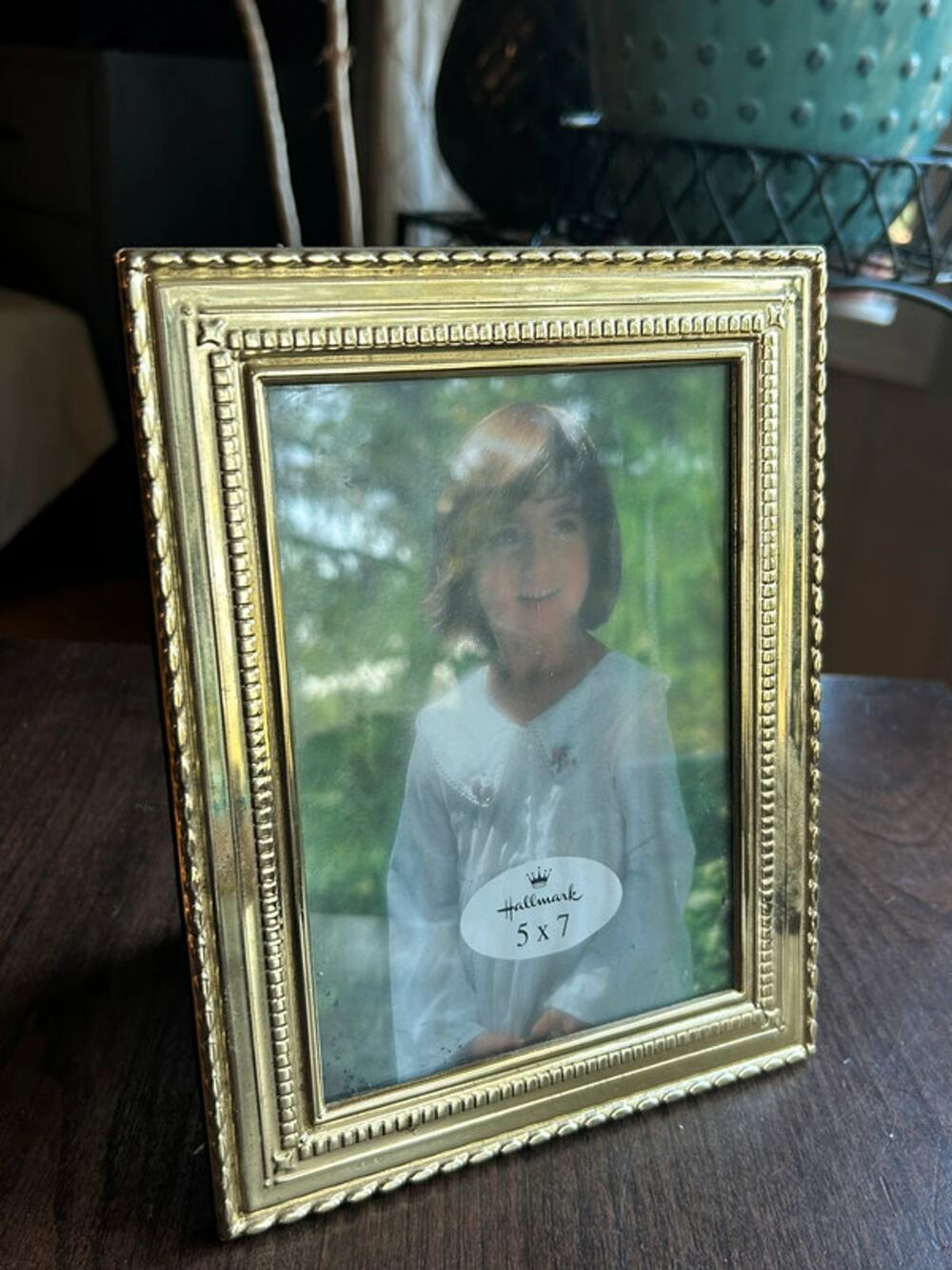 Hallmark 5x7 picture frame gold finish beaded edge